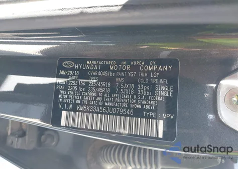 2018 Hyundai Kona Limited from USA, damaged, VIN KM8K33A56JU079546